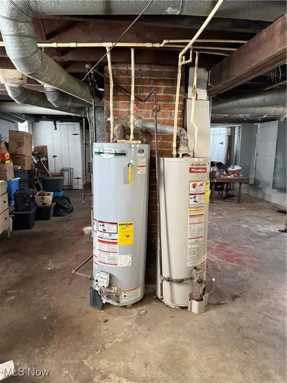 Utility room with water heater