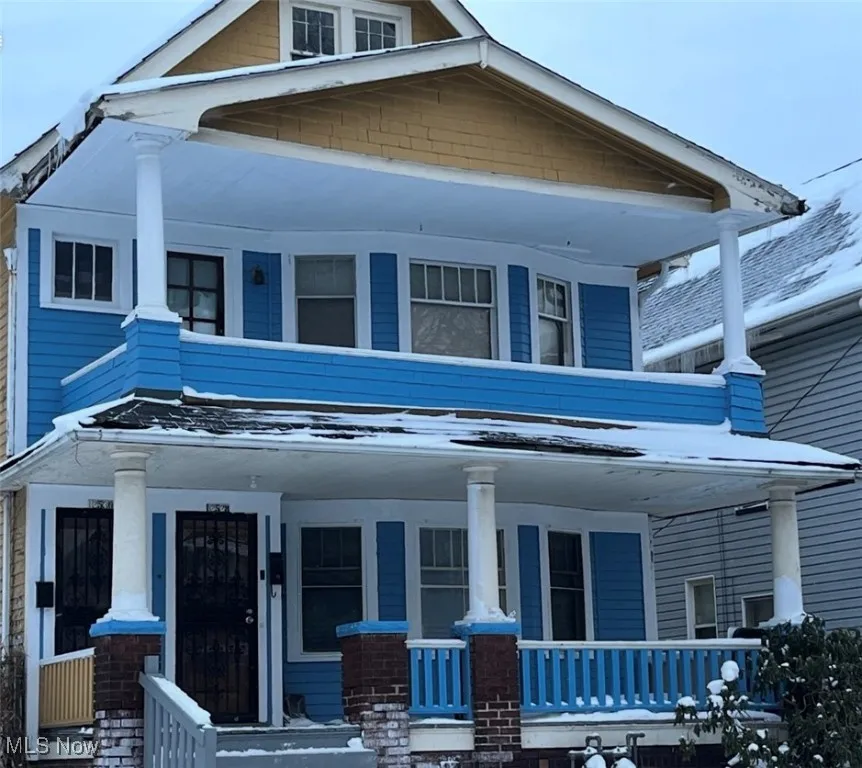 View of front of home with a porch
