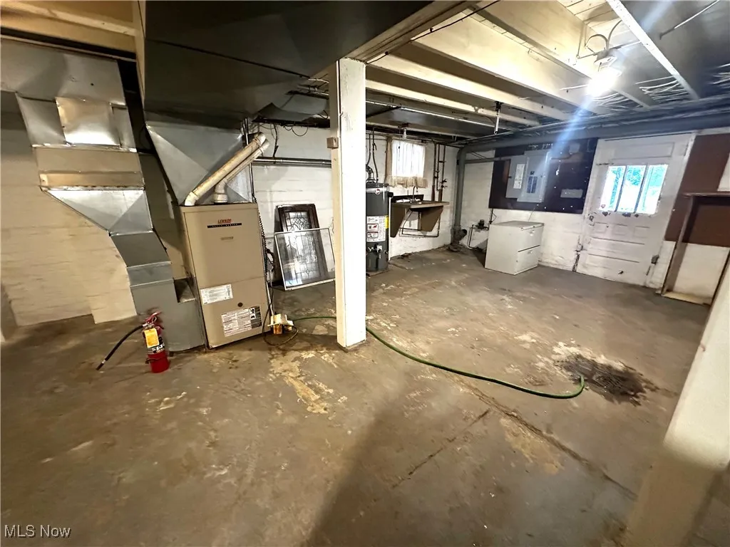 Below grade area with water heater