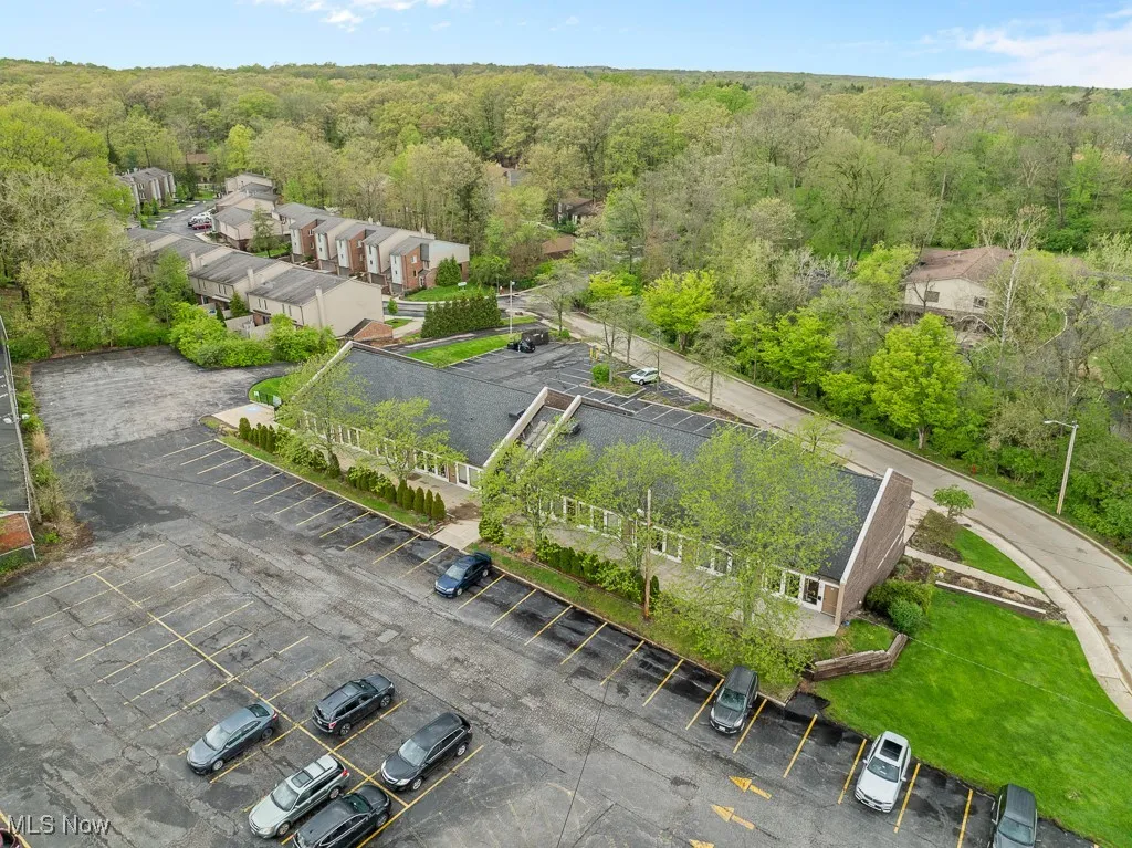 Bird's eye view of a heavily wooded area