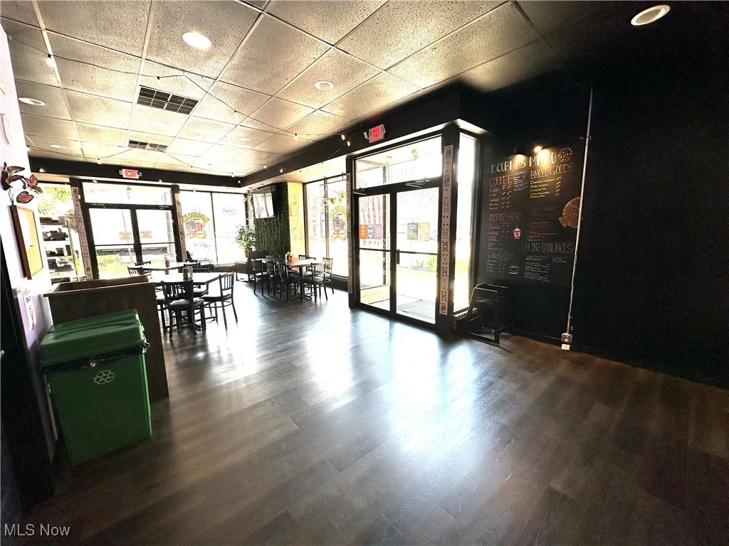 Lobby with a paneled ceiling