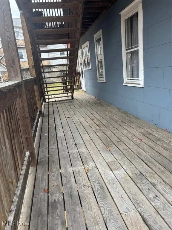 View of wooden deck