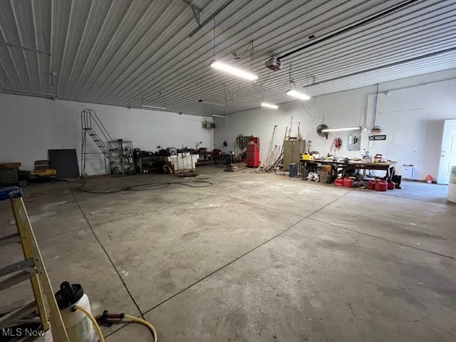 Inside view with a workshop area