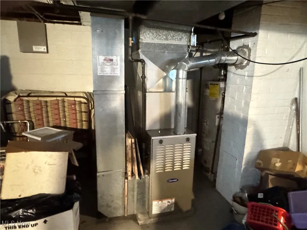 Utilities with heating unit and water heater