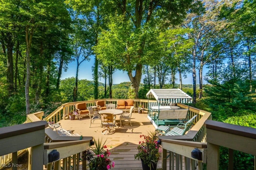 This deck overlooks your amazing view of the ravine and river below.