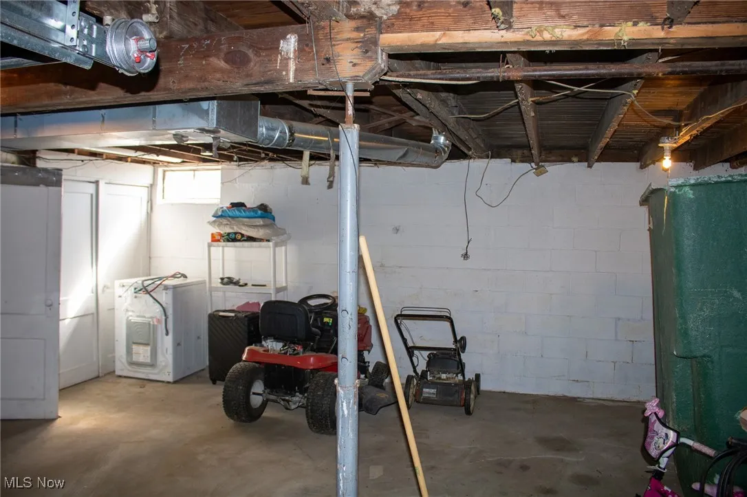 View of unfinished basement