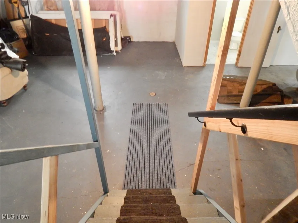 View of freshly painted basement