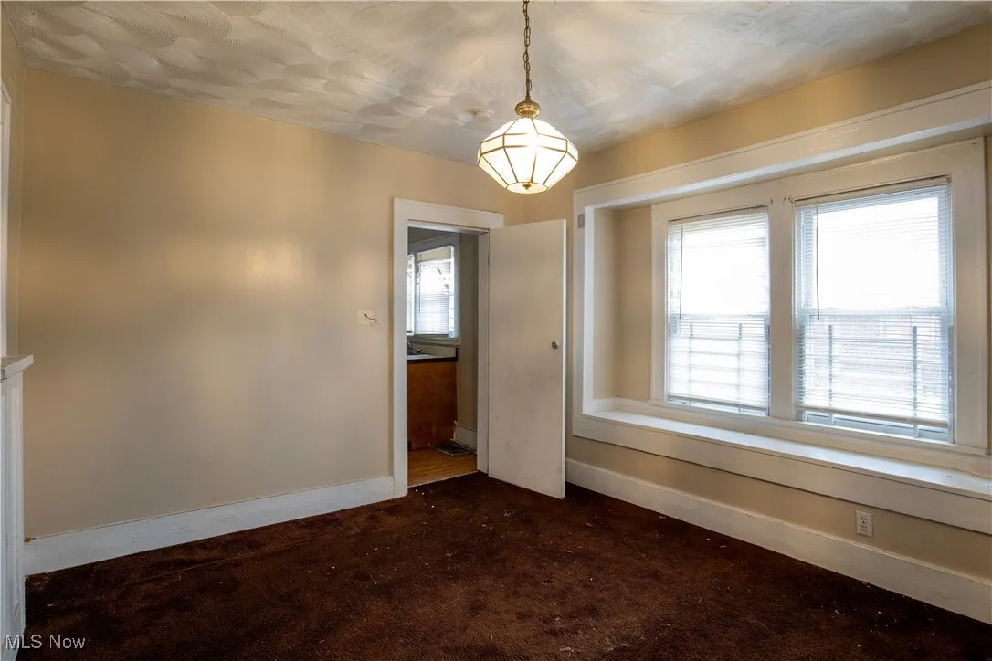 Dining room area with window seating