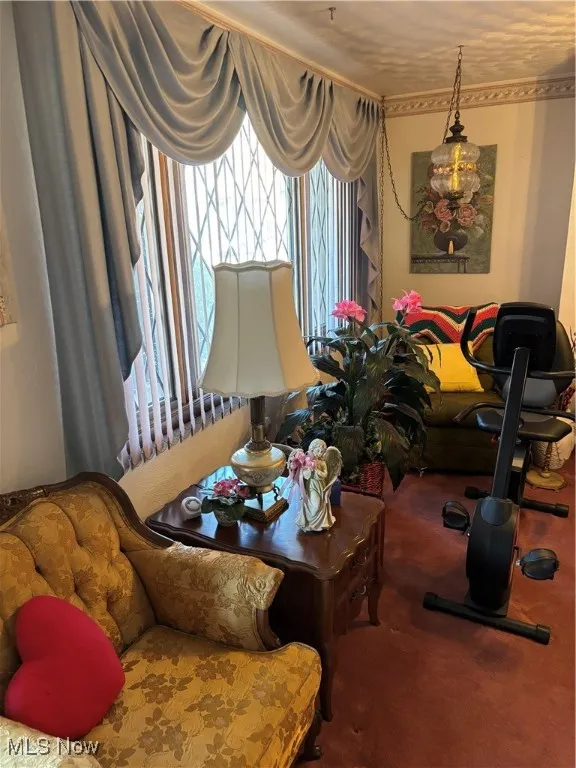 View of carpeted living room