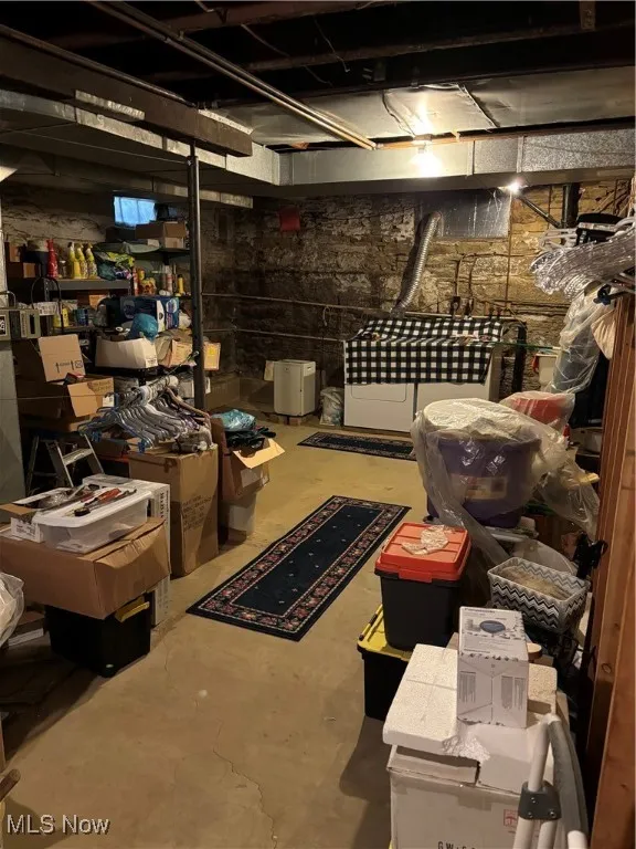 View of unfinished basement