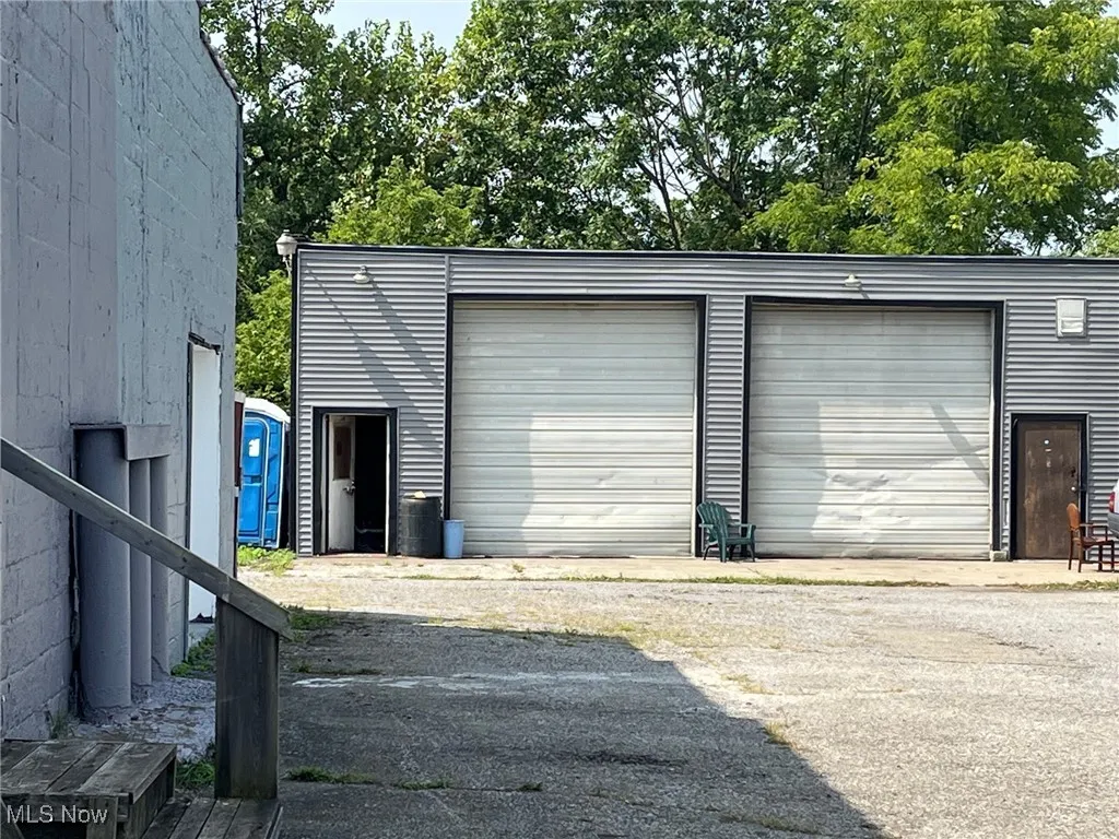 View of detached garage
