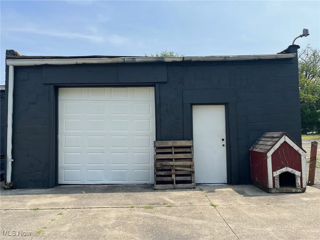 Garage with driveway