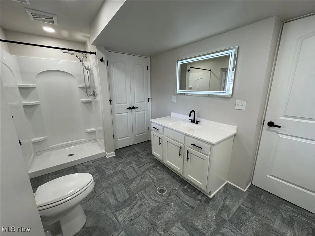 FULL NEW Bathroom off rec room.  Complete add