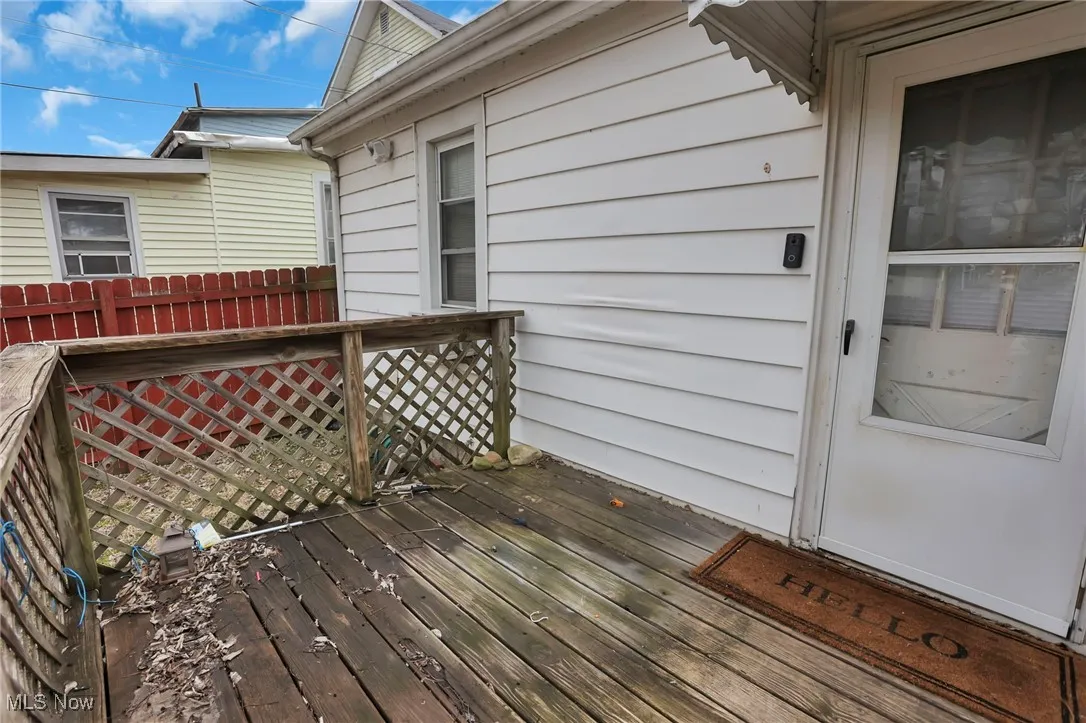 Wooden deck with fence