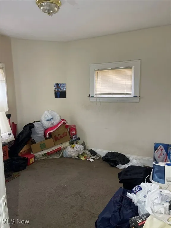Unfurnished bedroom with carpet floors