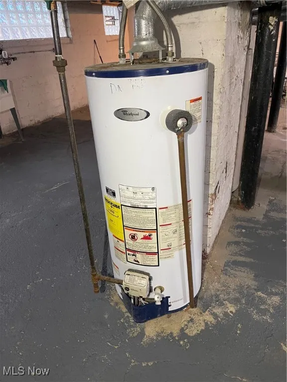 Utilities featuring gas water heater