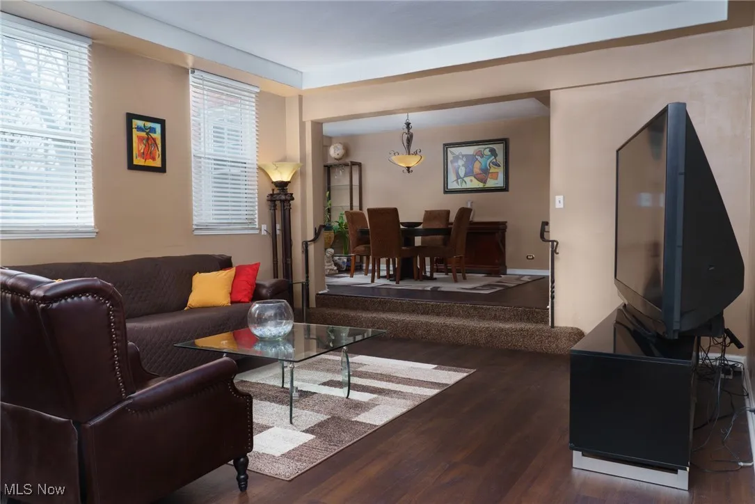Living room with wood finished floors