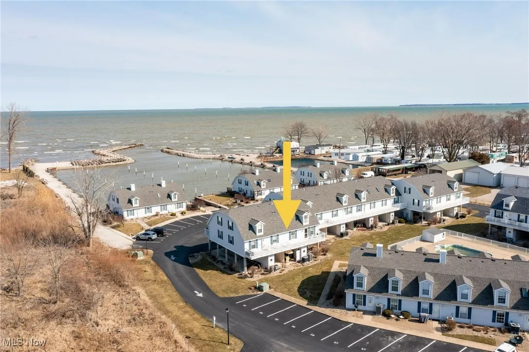 Bird's eye view with a residential view and a water view