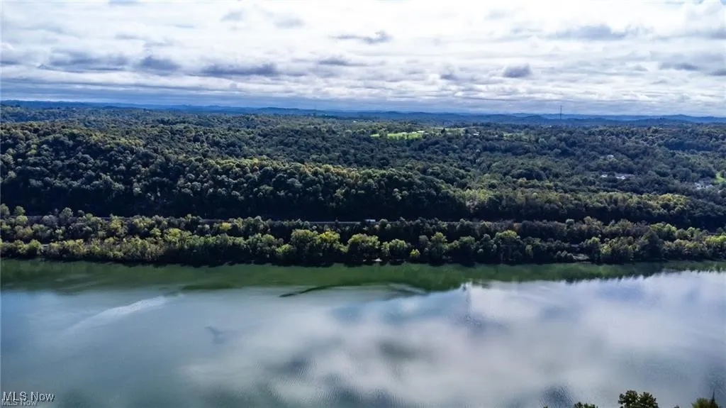 Bird's eye view with a wooded view and a water view