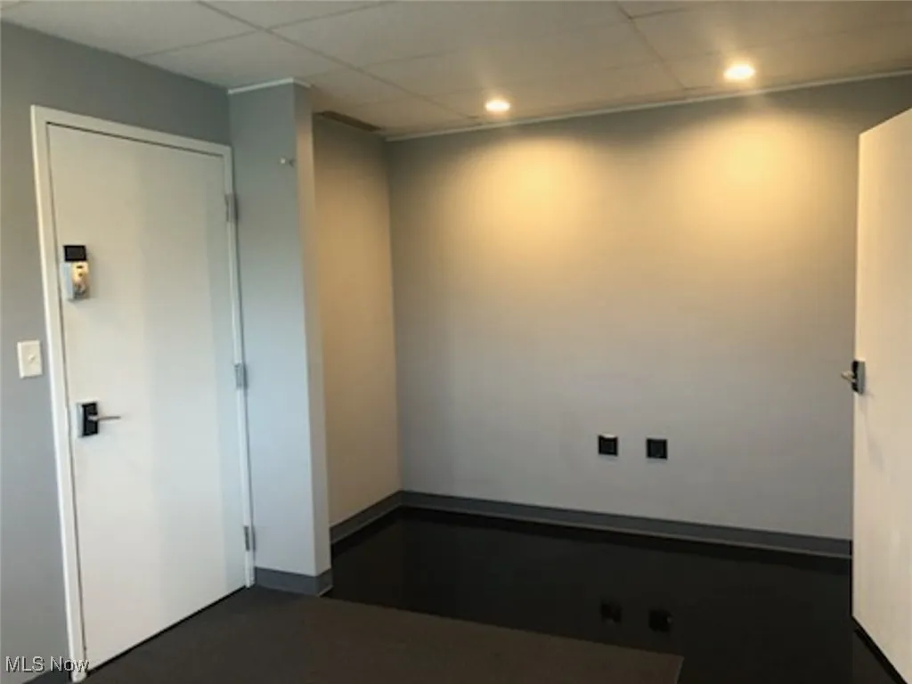 Unfurnished room featuring recessed lighting and a paneled ceiling