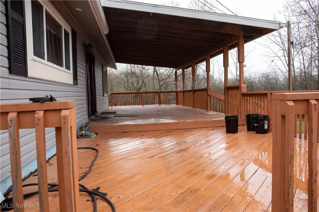 View of wooden deck
