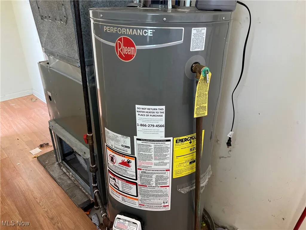 Utility room with gas water heater