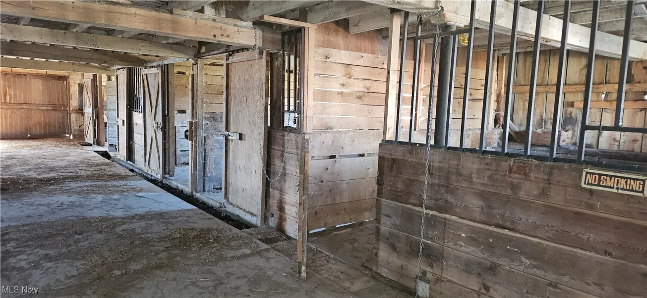 View of horse barn