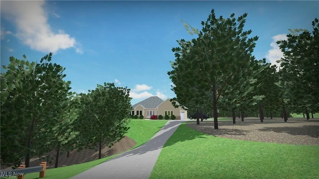 View of community featuring a lawn and an attached garage