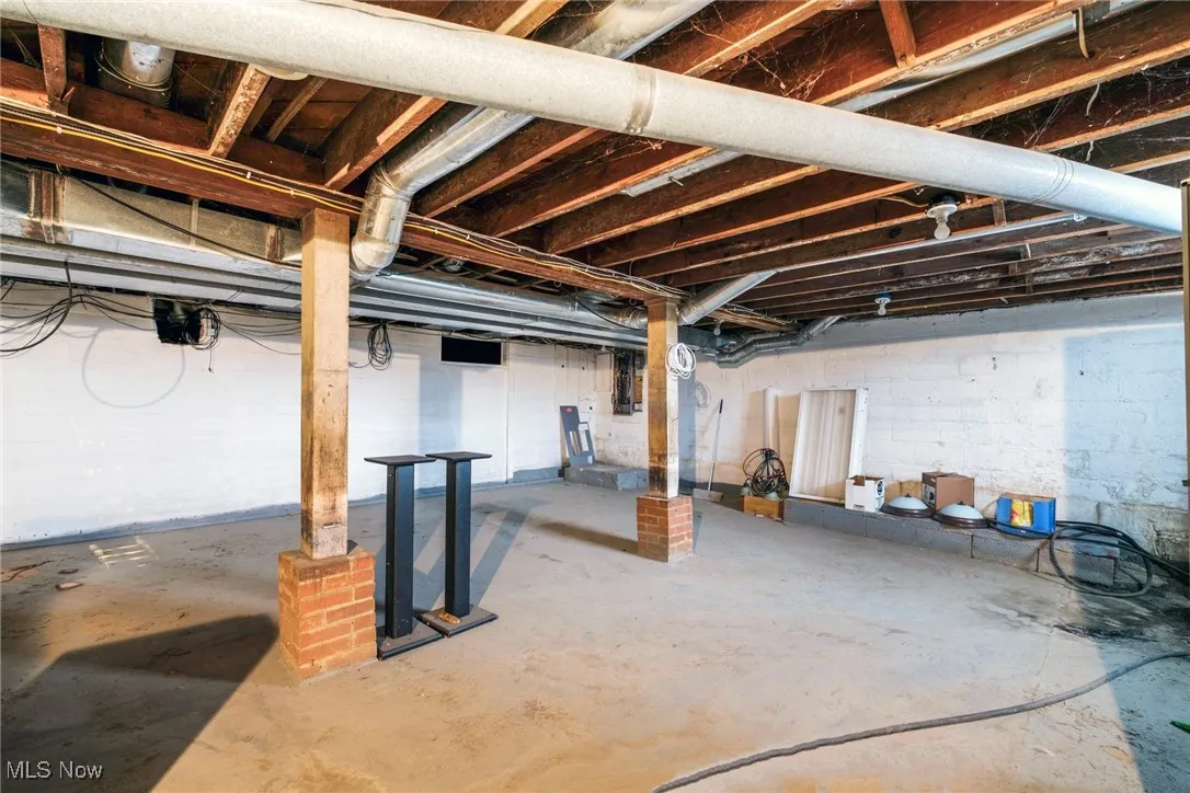 View of unfinished basement