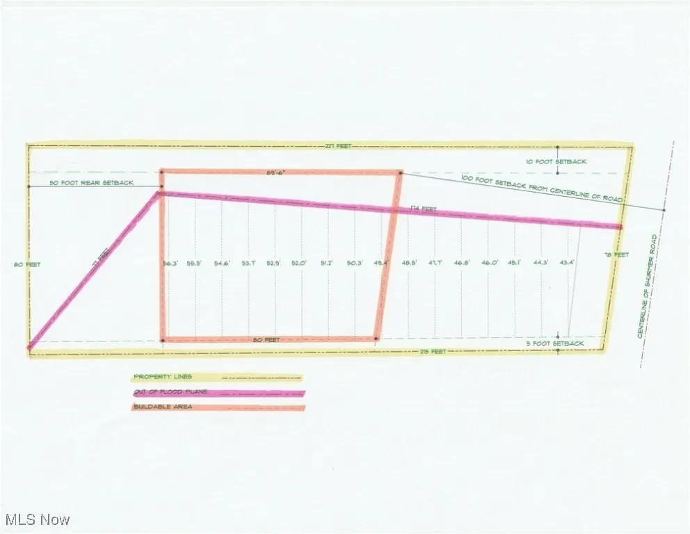Inside orange area, buildable area according to city setback rules