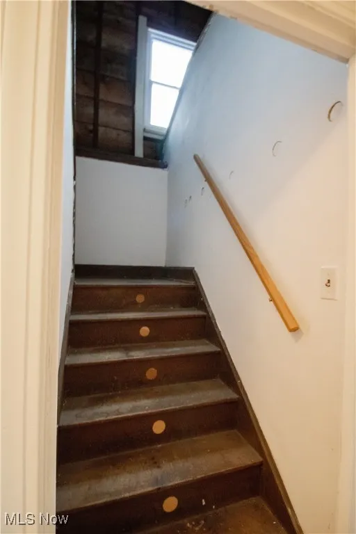 View of walk-up stairs to attic
