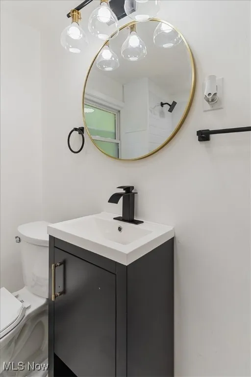 Bathroom featuring vanity and toilet