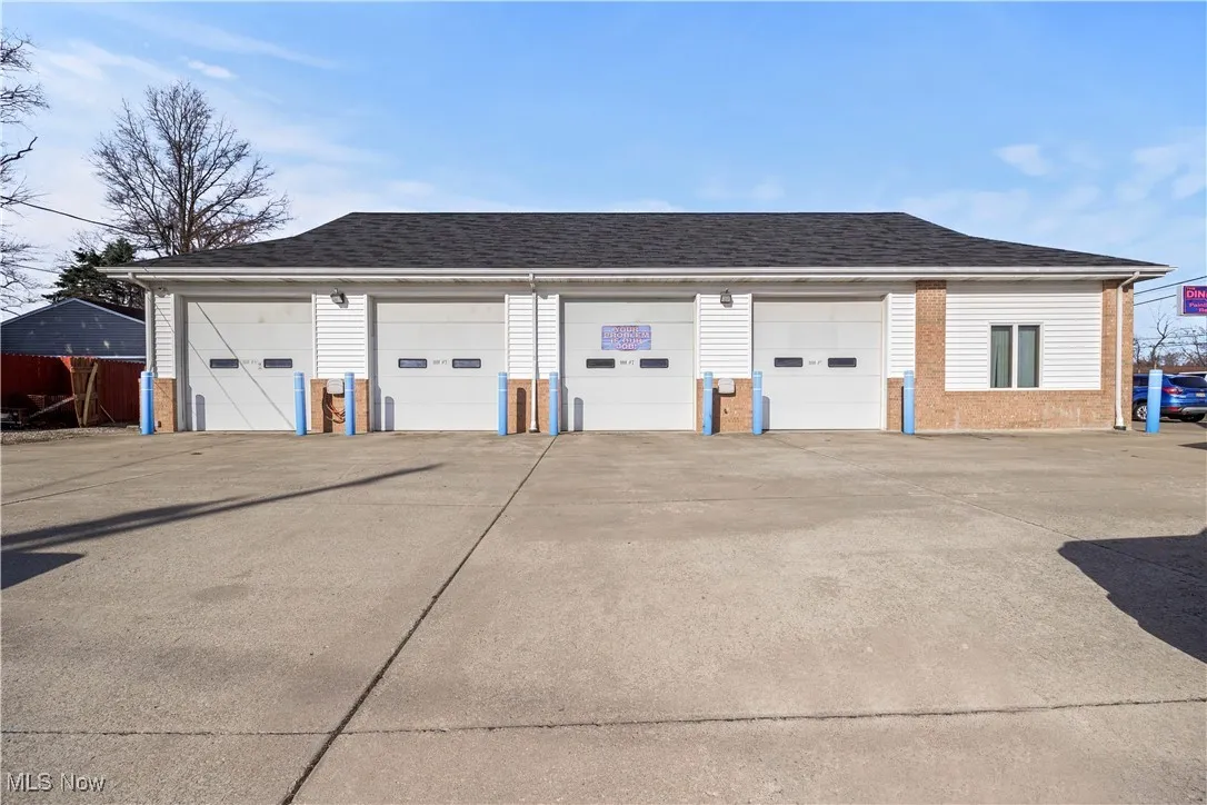 View of detached garage