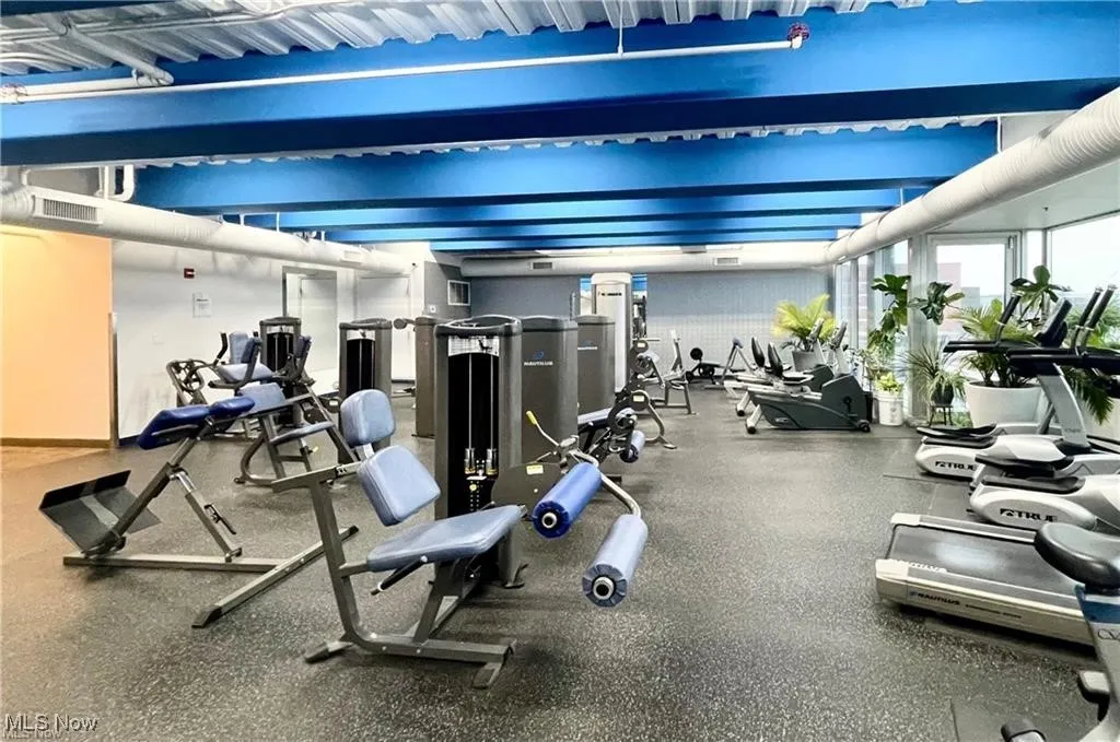 Gym featuring visible vents
