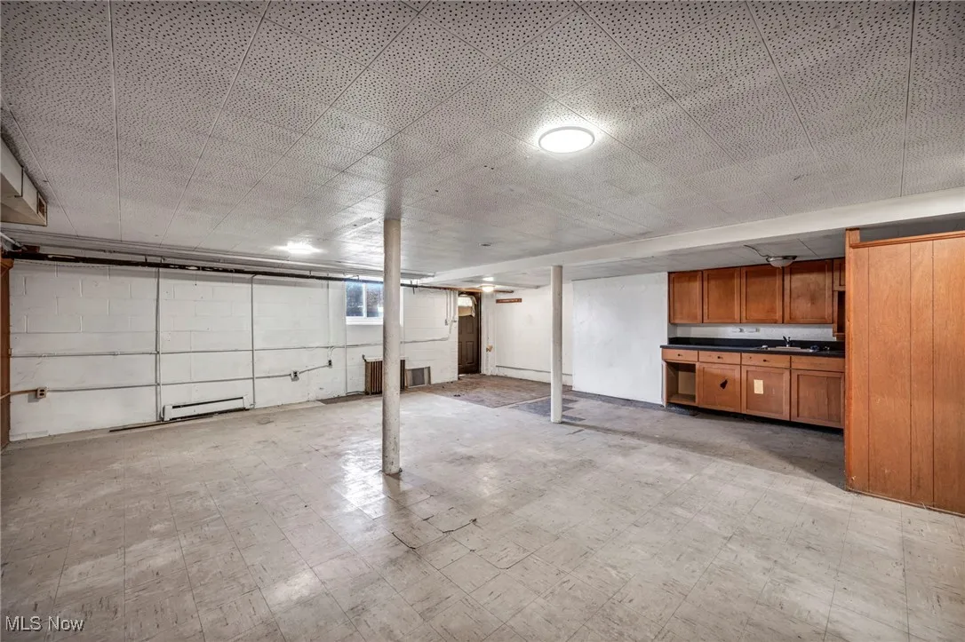 Garage with a sink