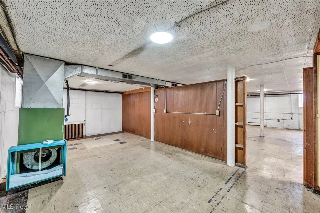 Below grade area with tile patterned floors
