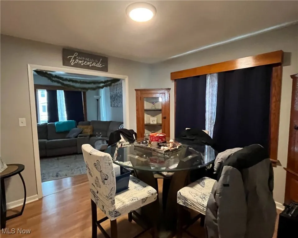 Dining area featuring wood finished floors