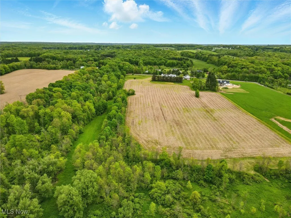 View of rural area with a forest and farmland