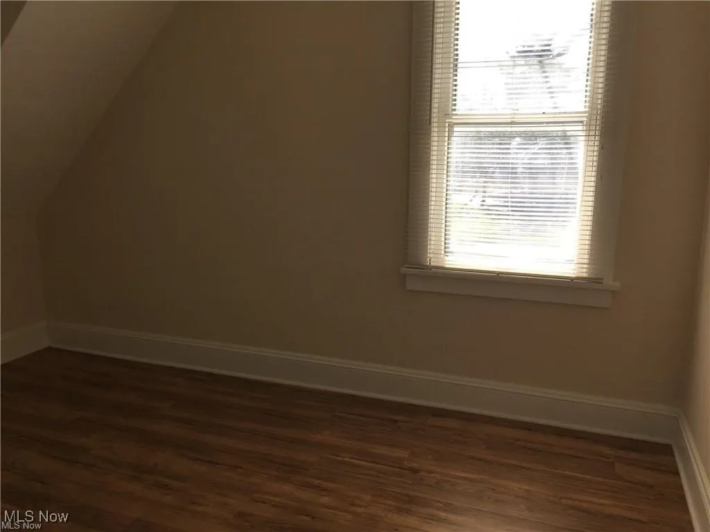 Additional living space with baseboards and dark wood finished floors
