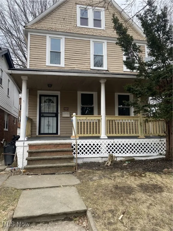 View of front of home with a porch