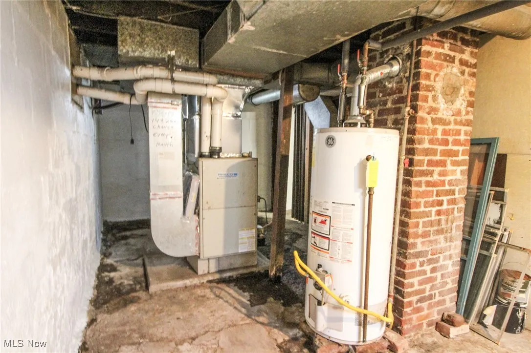 Utilities featuring gas water heater