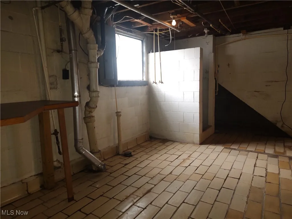 laundry area and shower