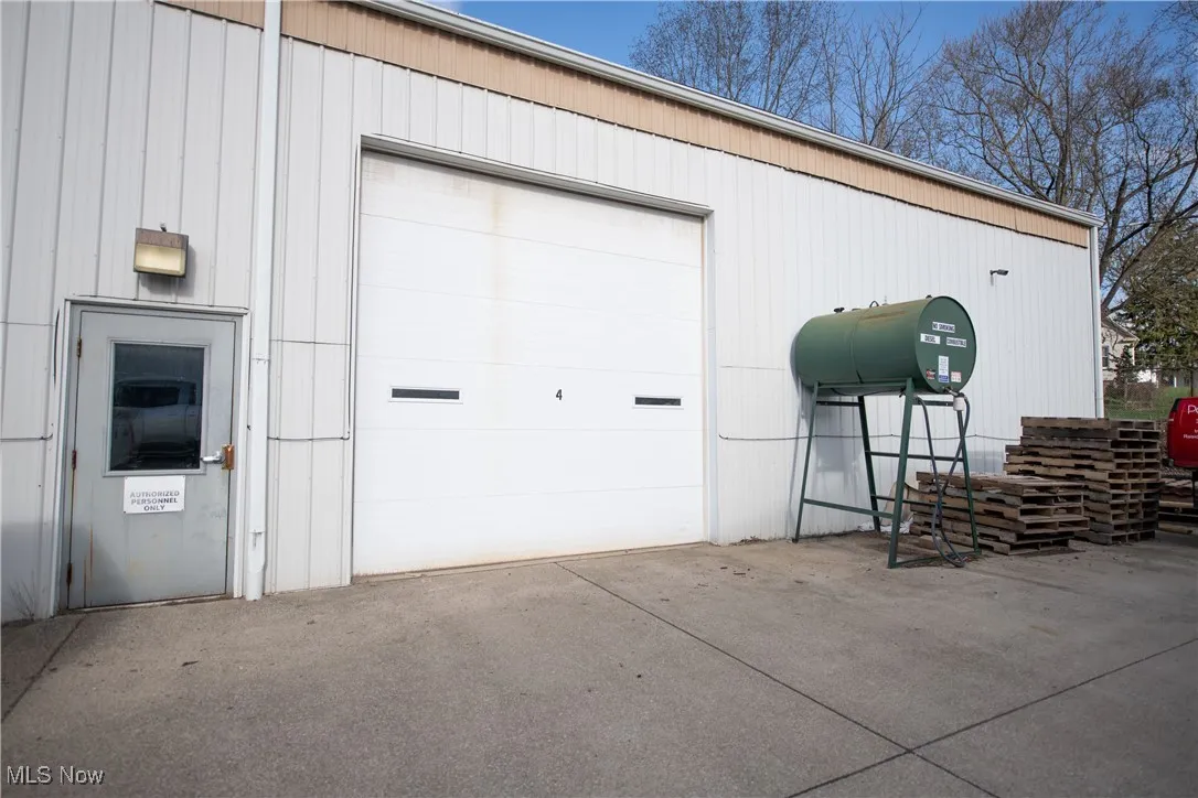View of detached garage