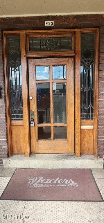 View of exterior entry