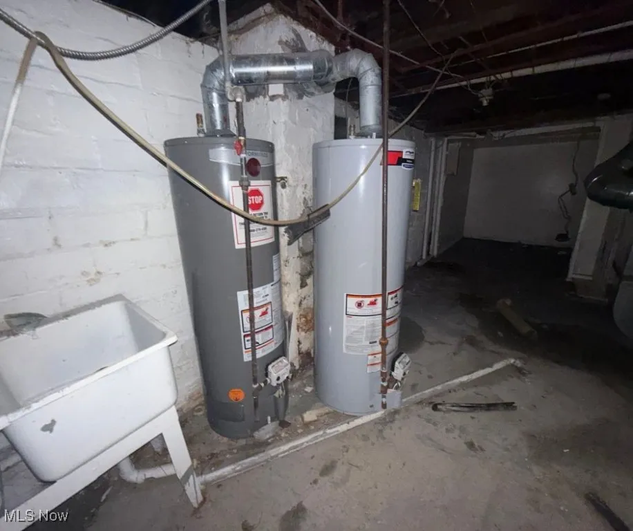 Utility room with water heater