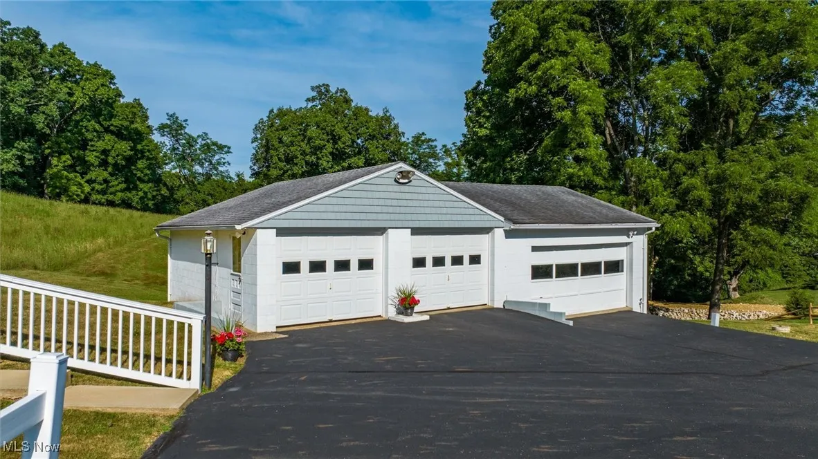 View of detached garage