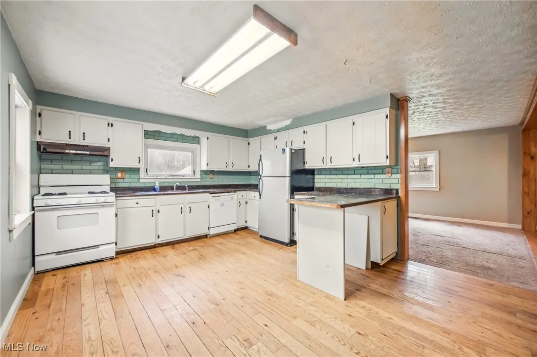 Hardwood flooring in the kitchen