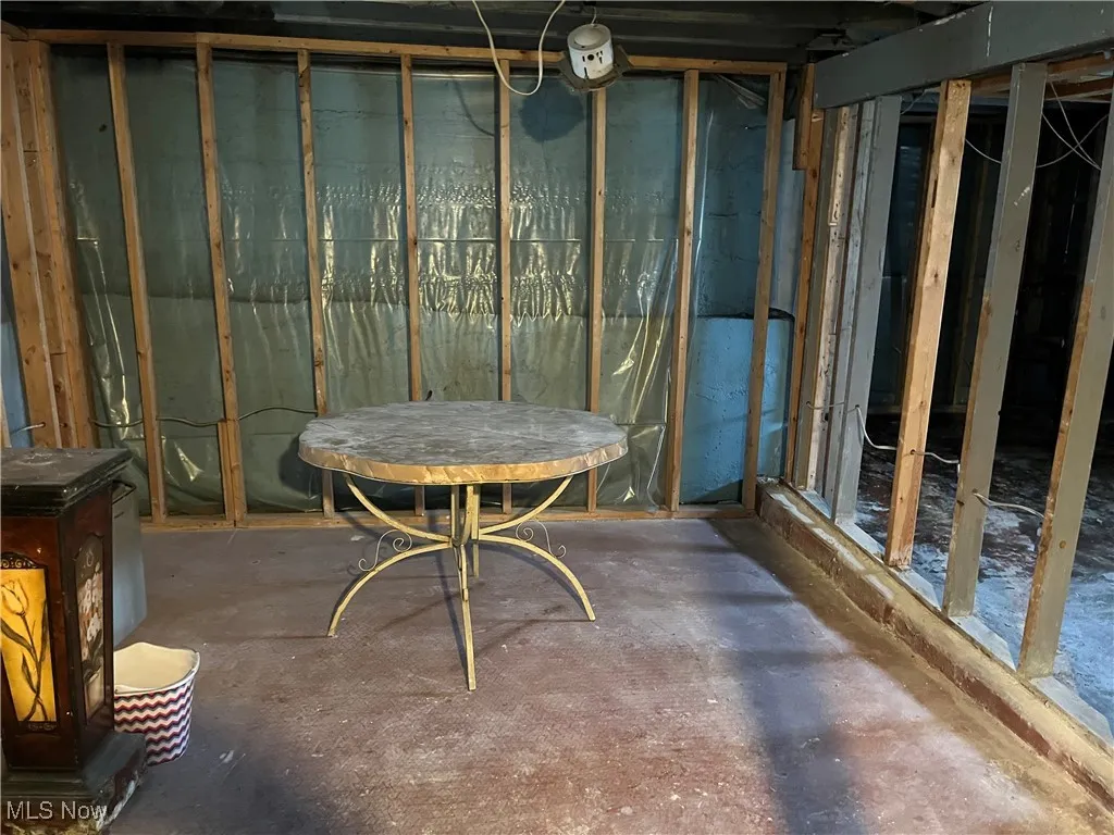 View of unfinished basement