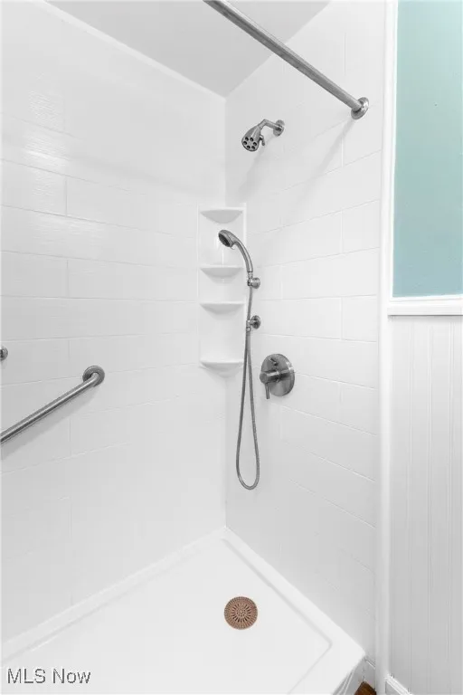 Full bathroom featuring a shower stall