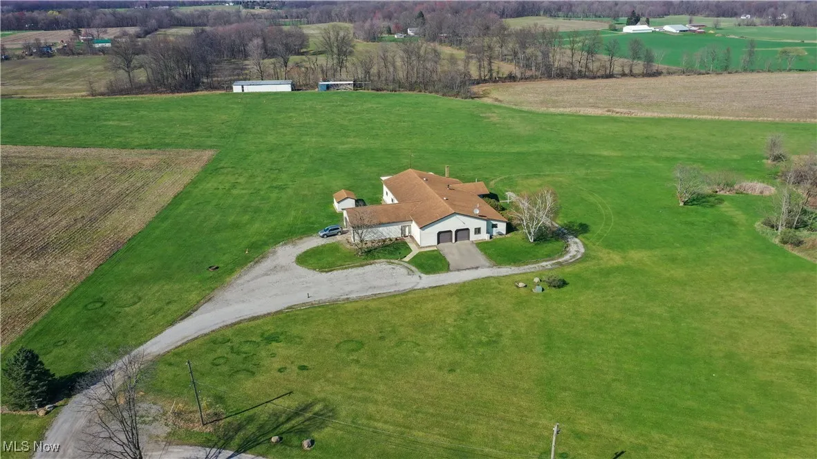 Aerial view with a rural view